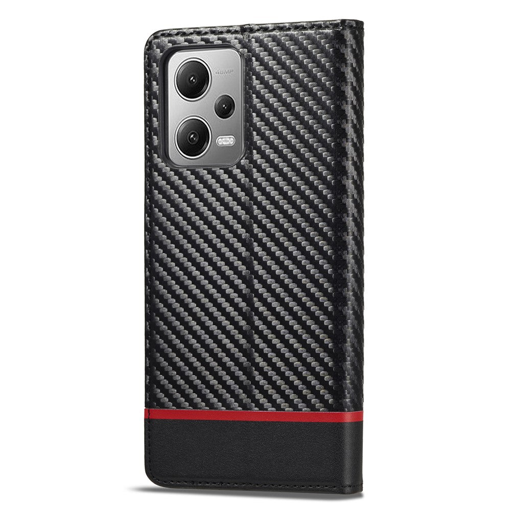 LC.IMEEKE For Xiaomi Poco X5 Pro 5G / Redmi Note 12 Pro 5G / Note 12 Pro Speed 5G Carbon Fiber Texture Leather Wallet Phone Case Anti-drop Stand Cover