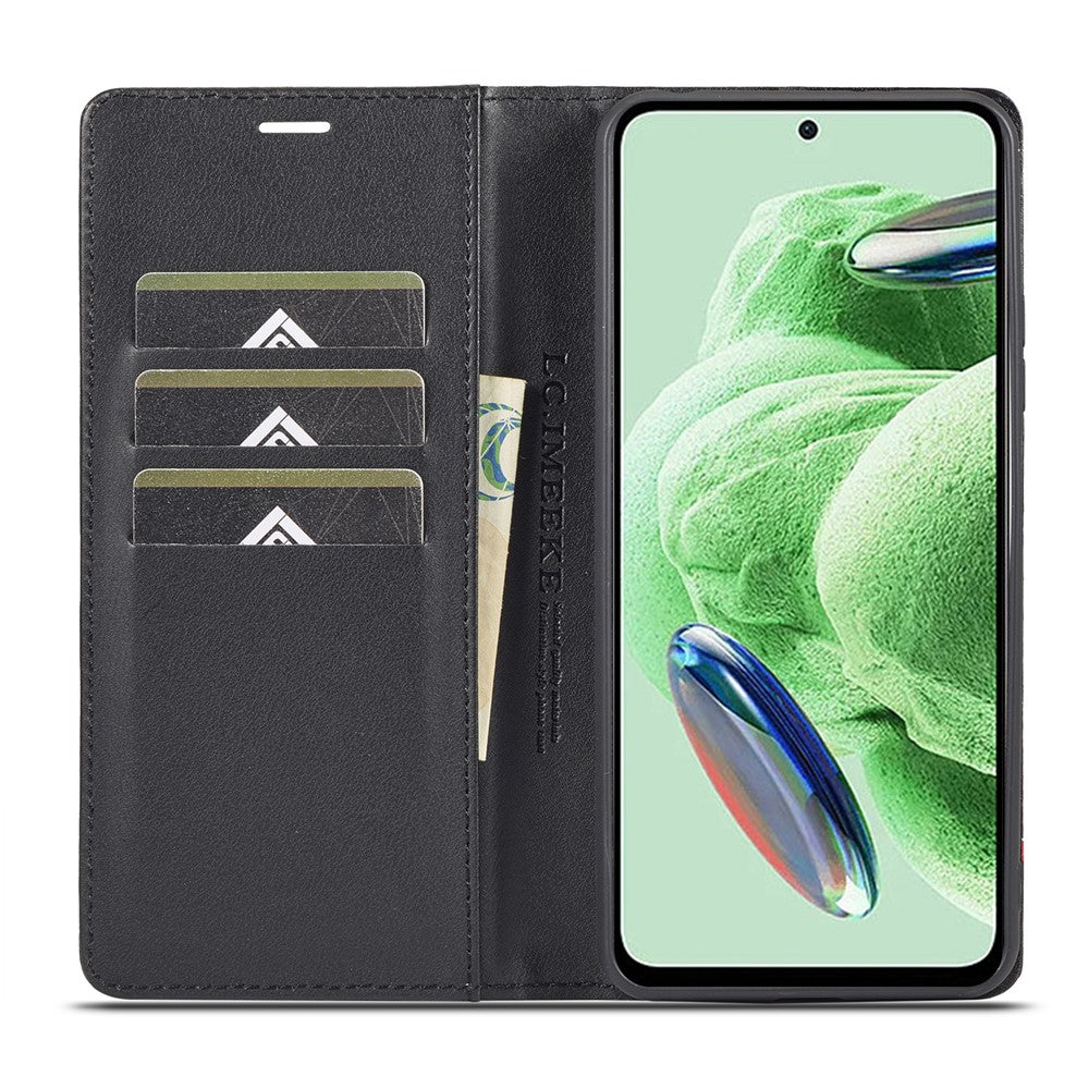 LC.IMEEKE For Xiaomi Poco X5 Pro 5G / Redmi Note 12 Pro 5G / Note 12 Pro Speed 5G Carbon Fiber Texture Leather Wallet Phone Case Anti-drop Stand Cover