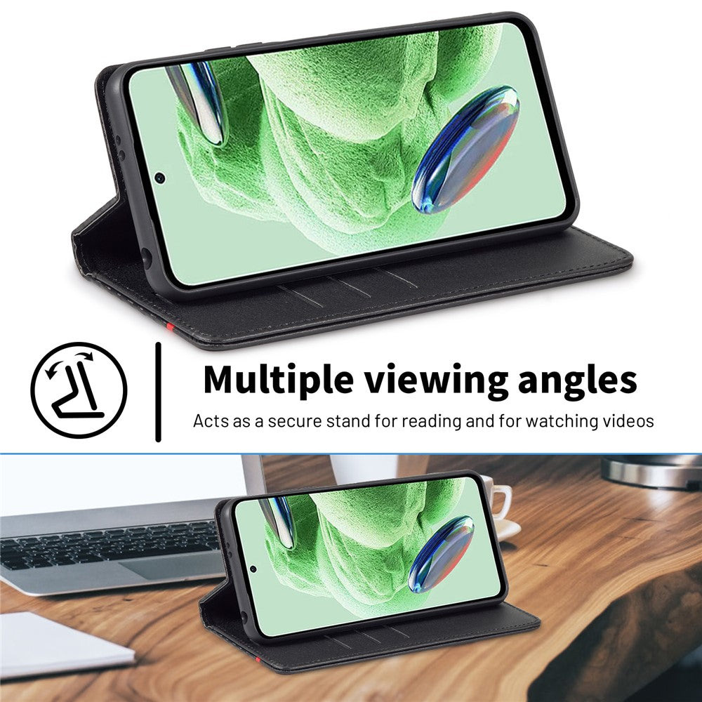 LC.IMEEKE For Xiaomi Poco X5 Pro 5G / Redmi Note 12 Pro 5G / Note 12 Pro Speed 5G Carbon Fiber Texture Leather Wallet Phone Case Anti-drop Stand Cover