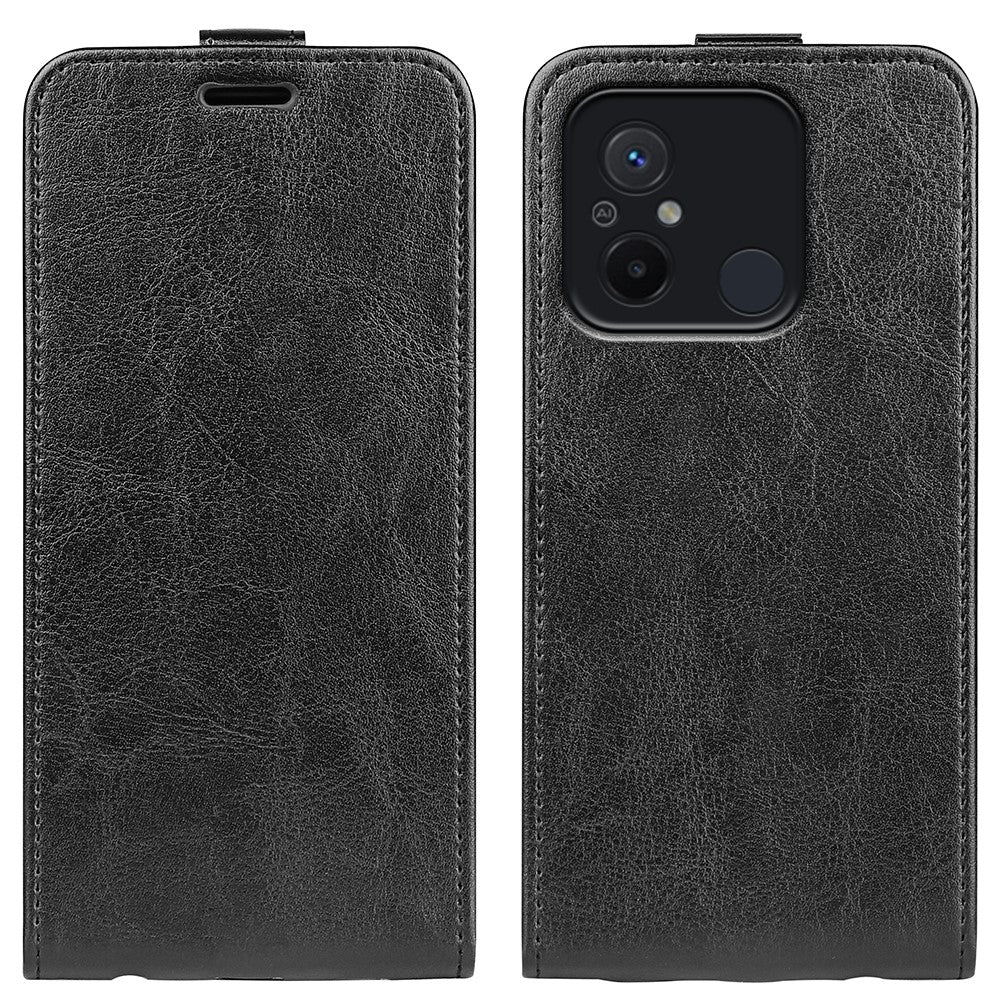 Vertical Flip Leather Phone Cover For Xiaomi Redmi 12C 4G , Crazy Horse Texture Smartphone Case with Card Slot