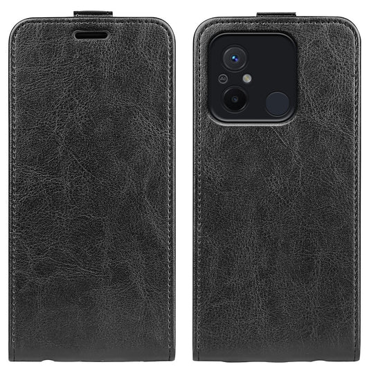 Vertical Flip Leather Phone Cover For Xiaomi Redmi 12C 4G , Crazy Horse Texture Smartphone Case with Card Slot