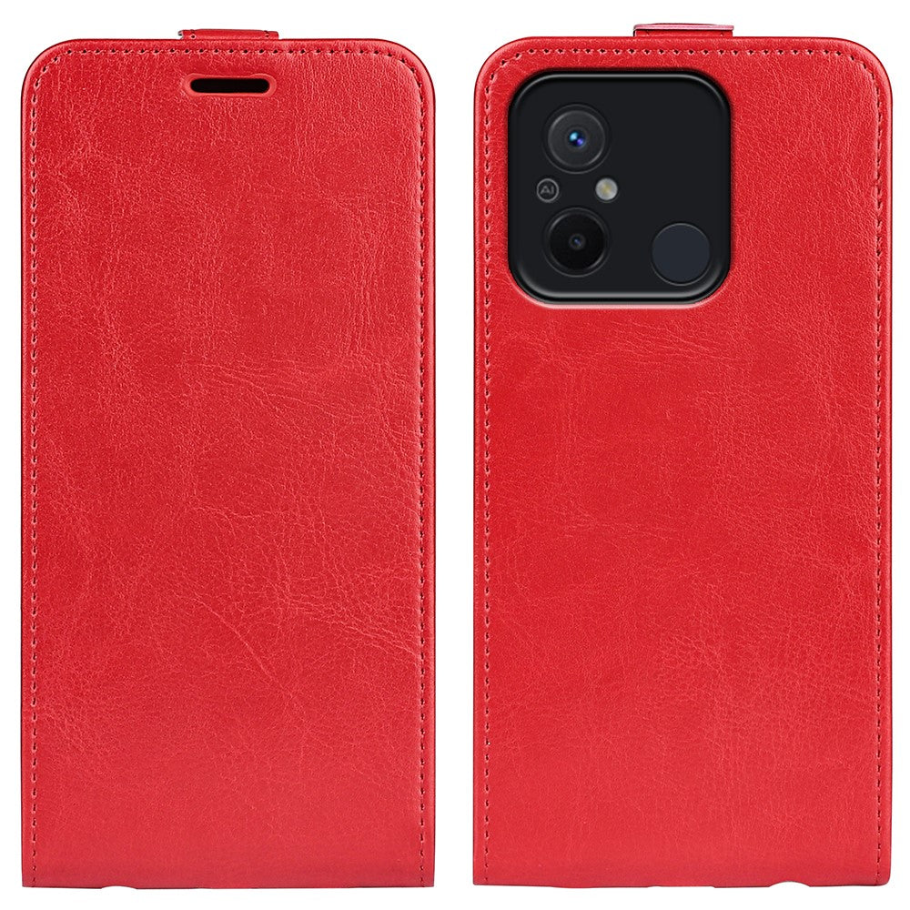 Vertical Flip Leather Phone Cover For Xiaomi Redmi 12C 4G , Crazy Horse Texture Smartphone Case with Card Slot