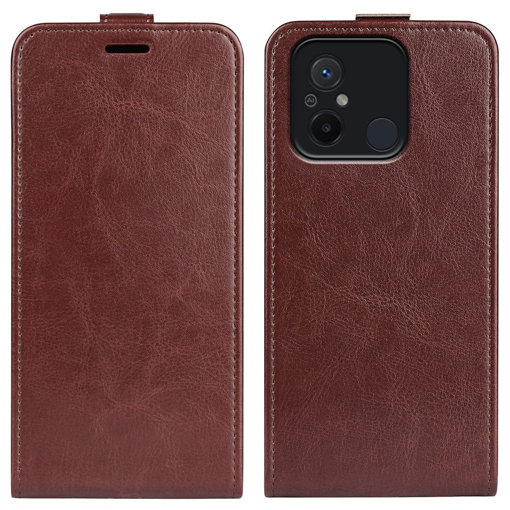 Vertical Flip Leather Phone Cover For Xiaomi Redmi 12C 4G , Crazy Horse Texture Smartphone Case with Card Slot