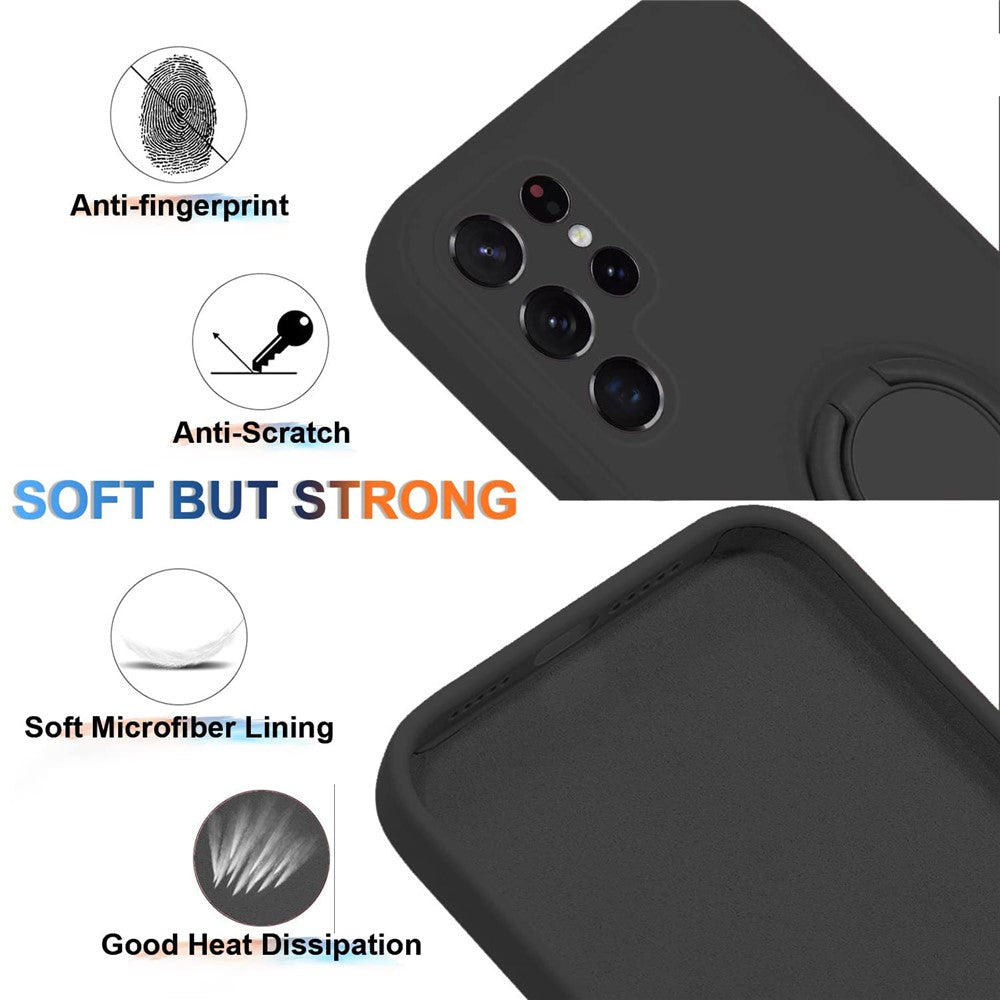 Galaxy S23 Ultra Silikonhülle – Leicht & Mit Schwenkring-Ständer