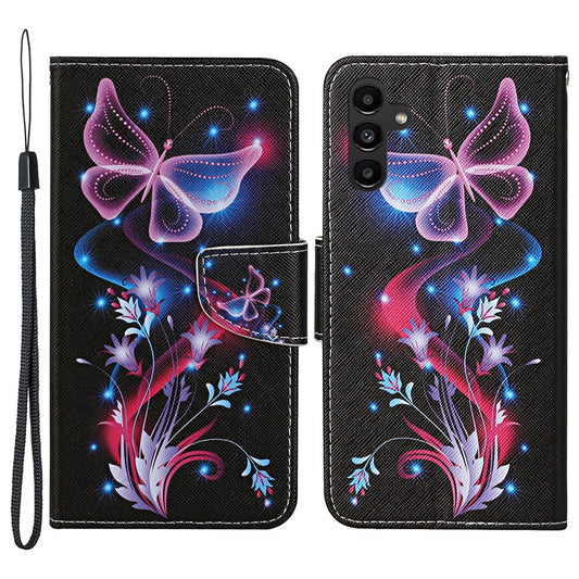 Galaxy A24 4G Wallet-Hülle – Musterdruck, mit Ständer & Riemen