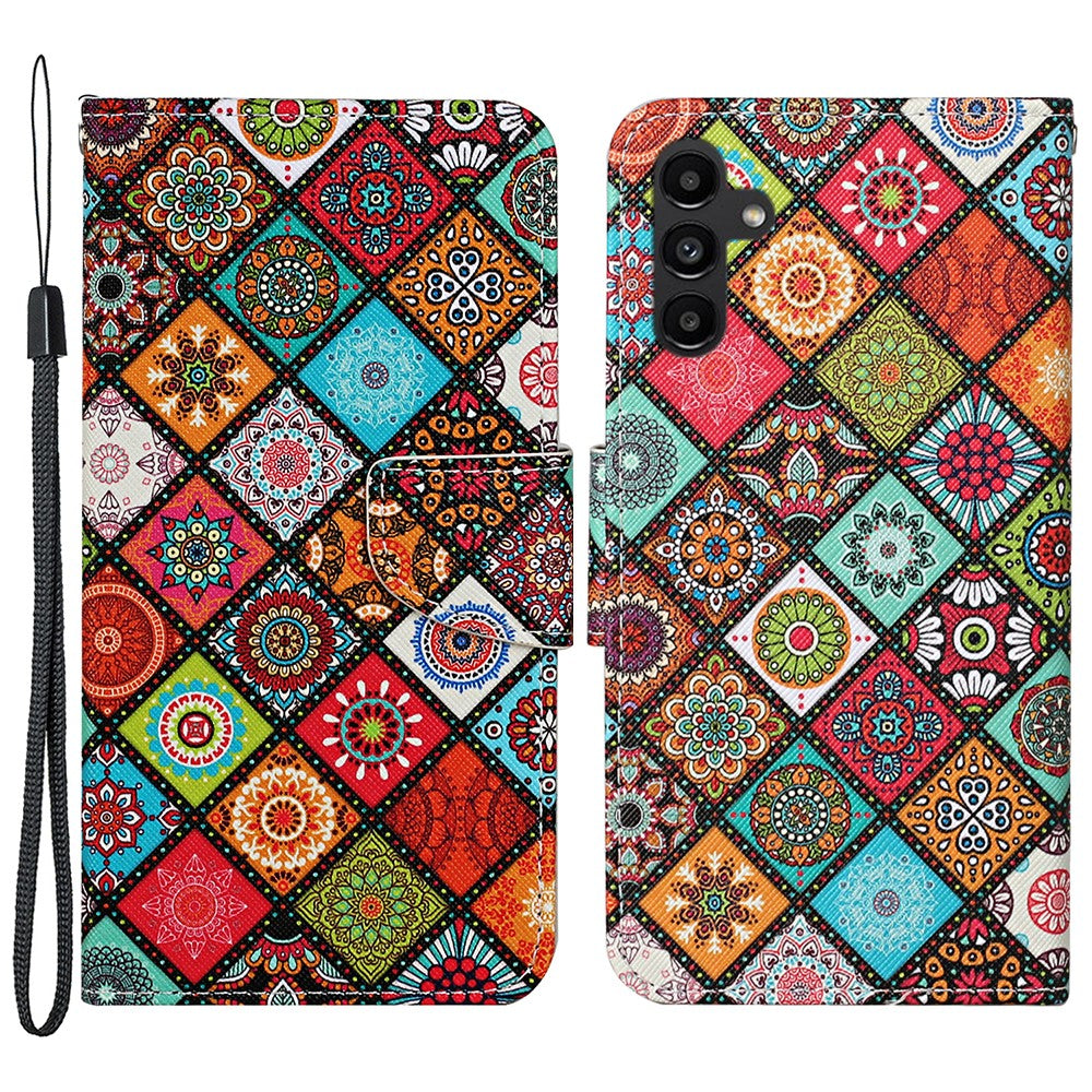 Galaxy A24 4G Wallet-Hülle – Musterdruck, mit Ständer & Riemen