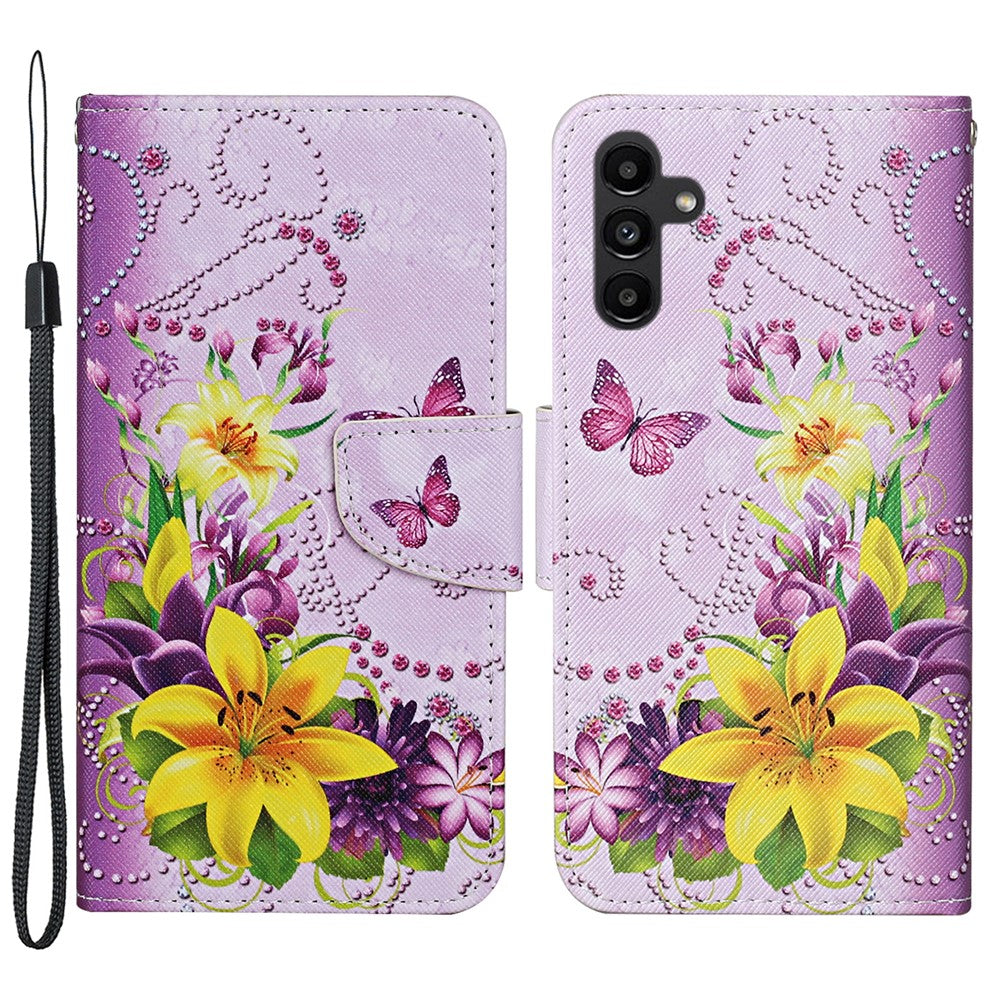 Galaxy A24 4G Wallet-Hülle – Musterdruck, mit Ständer & Riemen