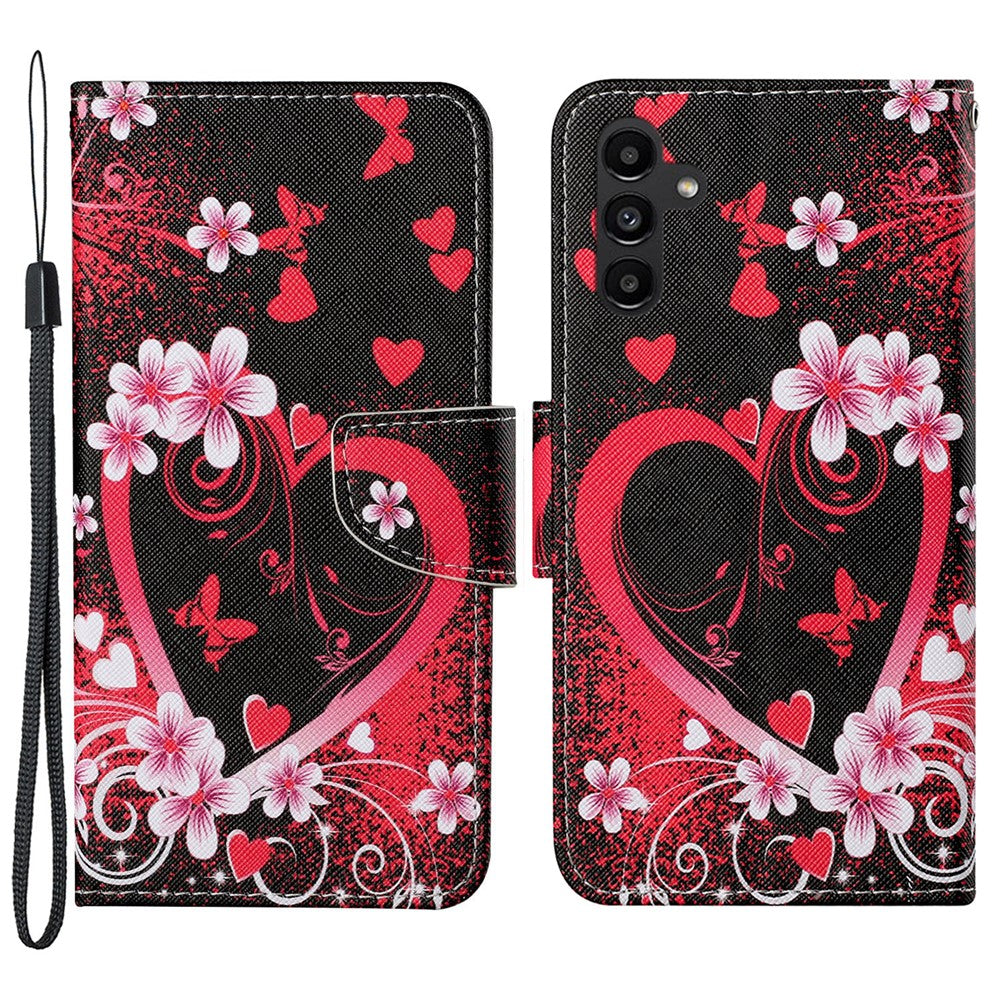 Galaxy A24 4G Wallet-Hülle – Musterdruck, mit Ständer & Riemen