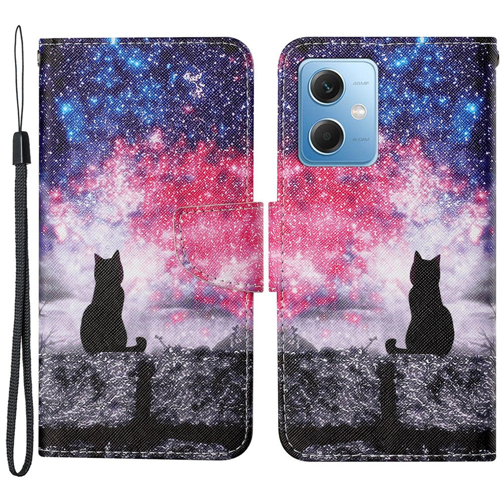 Galaxy A24 4G Wallet-Hülle – Musterdruck, mit Ständer & Riemen