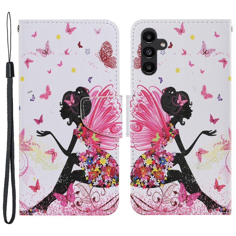 Galaxy A24 4G Wallet-Hülle – Musterdruck, mit Ständer & Riemen
