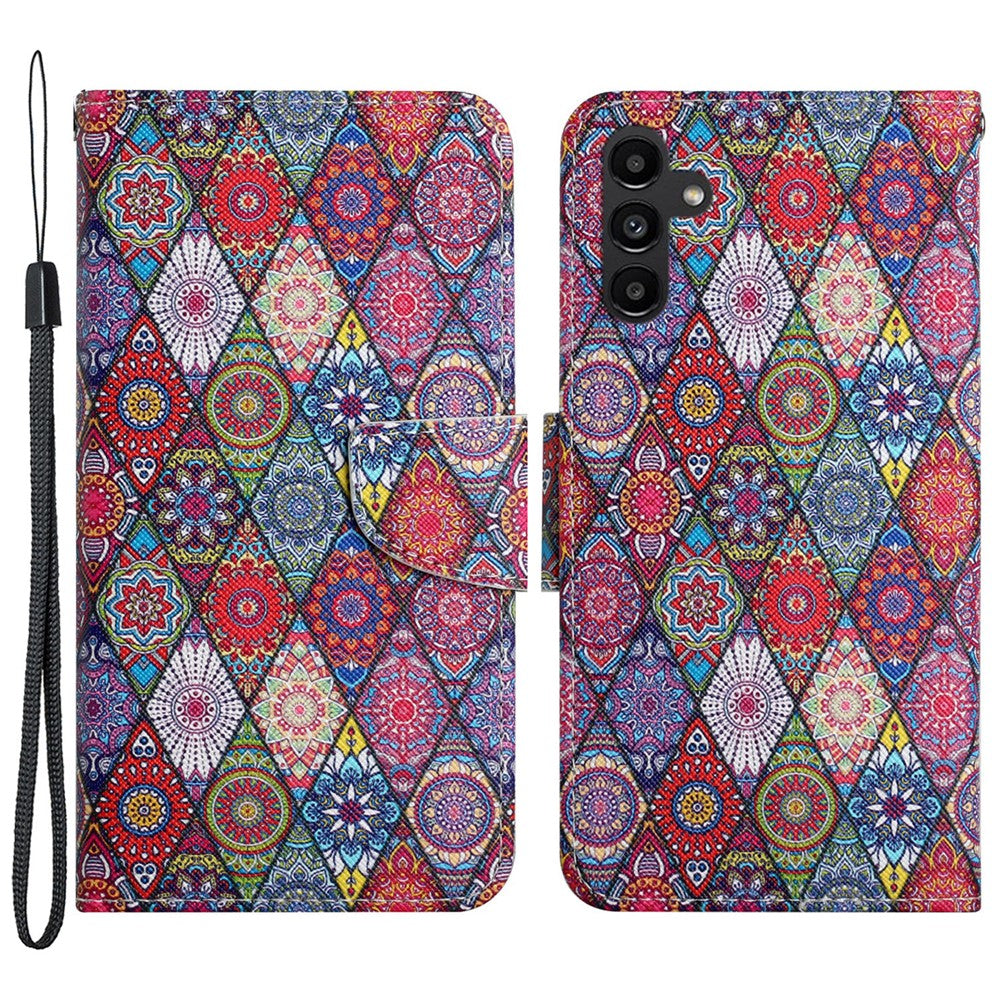 Galaxy A24 4G Wallet-Hülle – Musterdruck, mit Ständer & Riemen