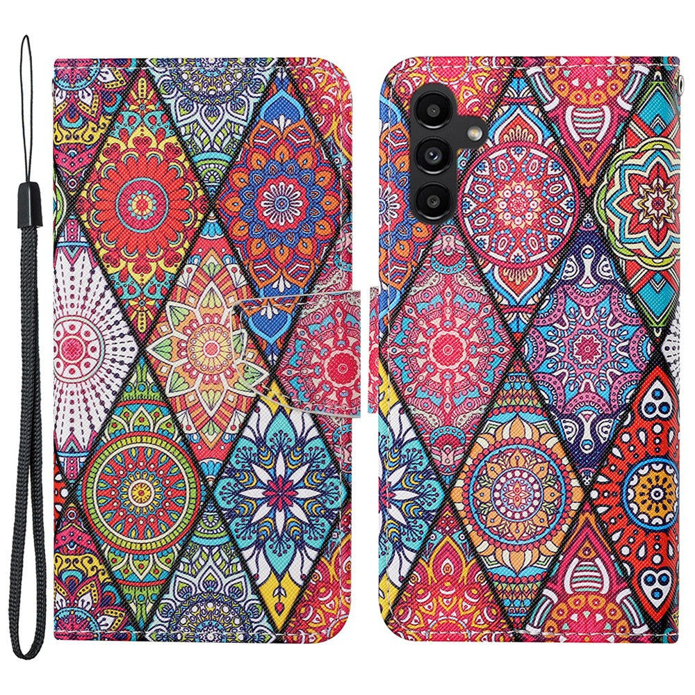 Galaxy A24 4G Wallet-Hülle – Musterdruck, mit Ständer & Riemen