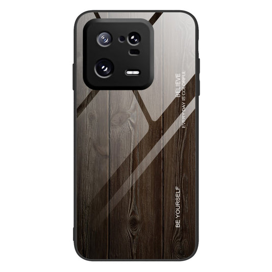 Xiaomi 13 Pro 5G Handyhülle – mit Holzmuster aus gehärtetem Glas + stoßfester TPU