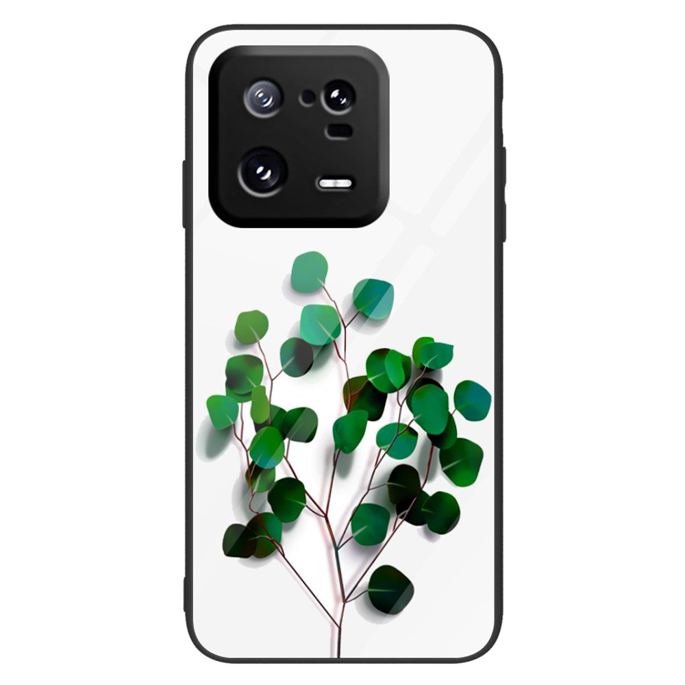 For Xiaomi 13 Pro 5G Cell Phone Case Pattern Printing Tempered Glass+PC+TPU Protective Phone Cover