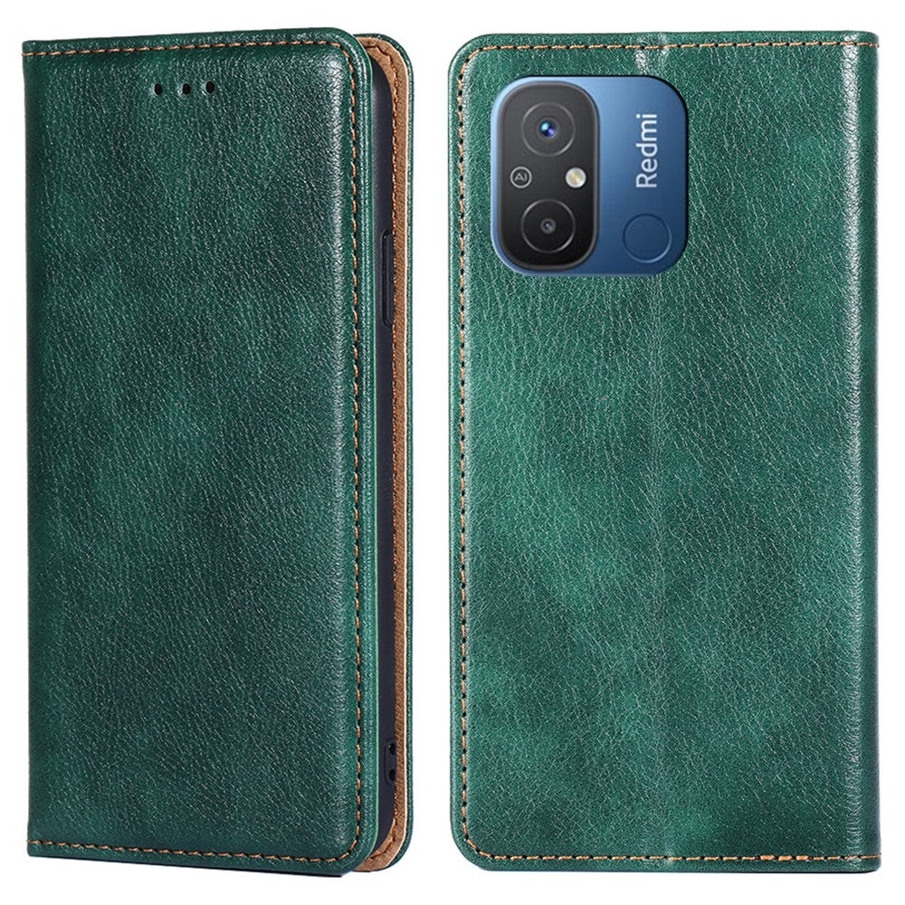 For Xiaomi Redmi 12C 4G PU Leather Wallet Stand Case Magnetic Closing Anti-drop Phone Cover