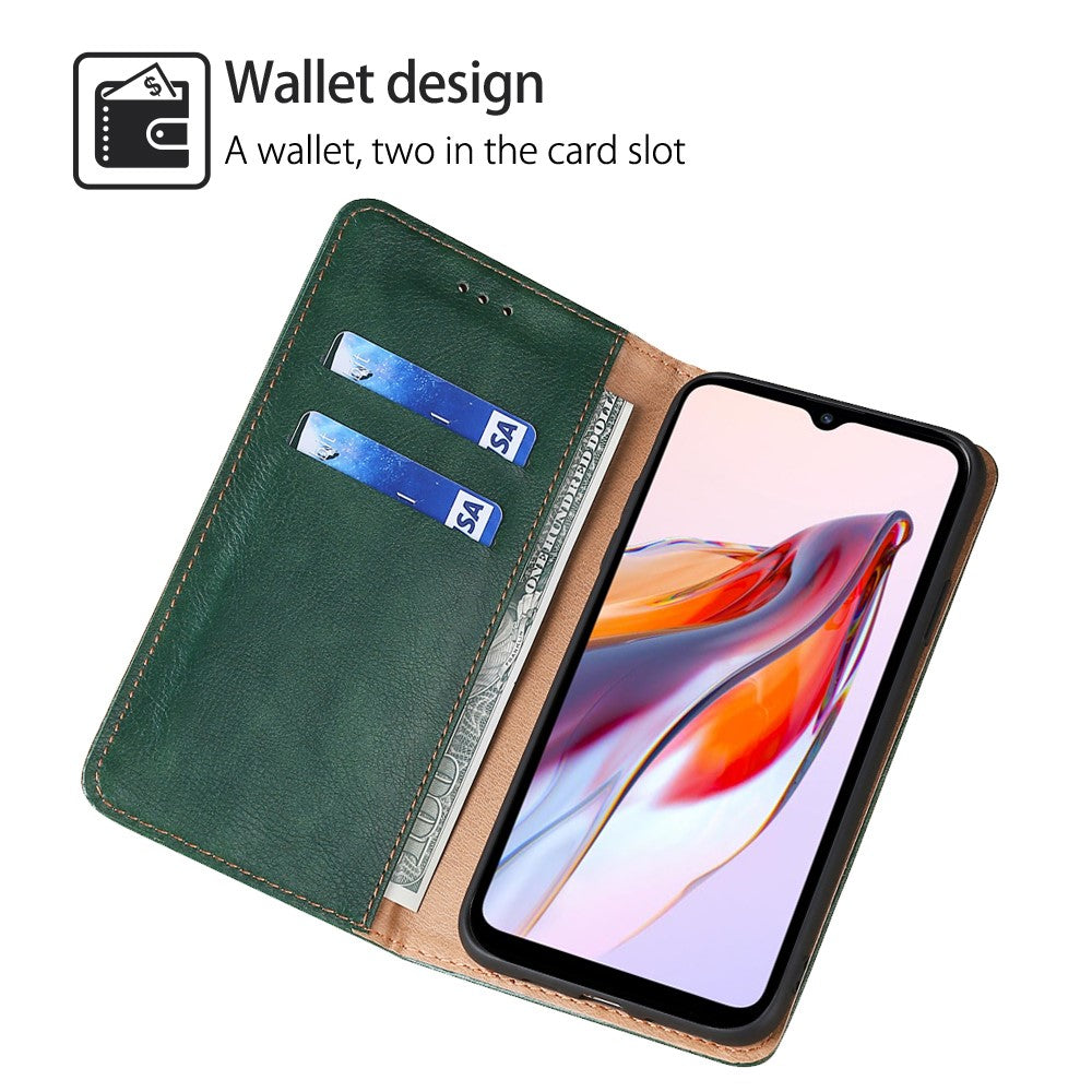 For Xiaomi Redmi 12C 4G PU Leather Wallet Stand Case Magnetic Closing Anti-drop Phone Cover