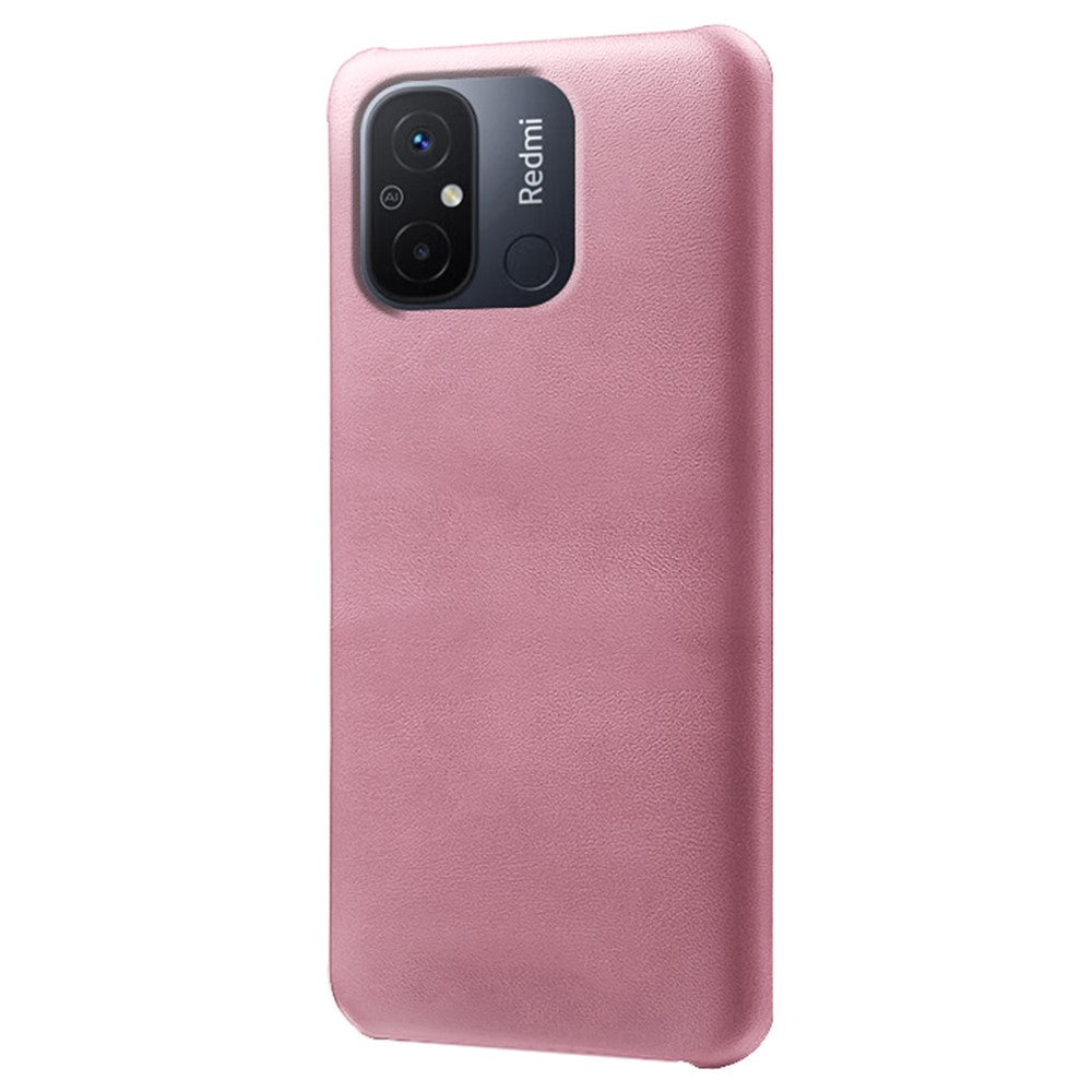 For Xiaomi Redmi 12C 4G Calf Texture Phone Case Leather Coated PC Shockproof Cover