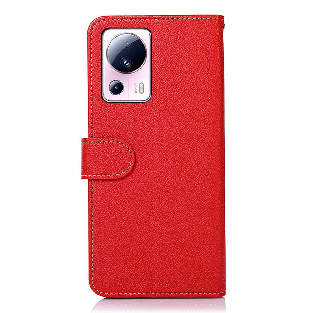 KHAZNEH Anti-fall Phone Case For Xiaomi 13 Lite / Civi 2 5G , RFID Blocking Litchi Texture Leather Cover Stand Wallet