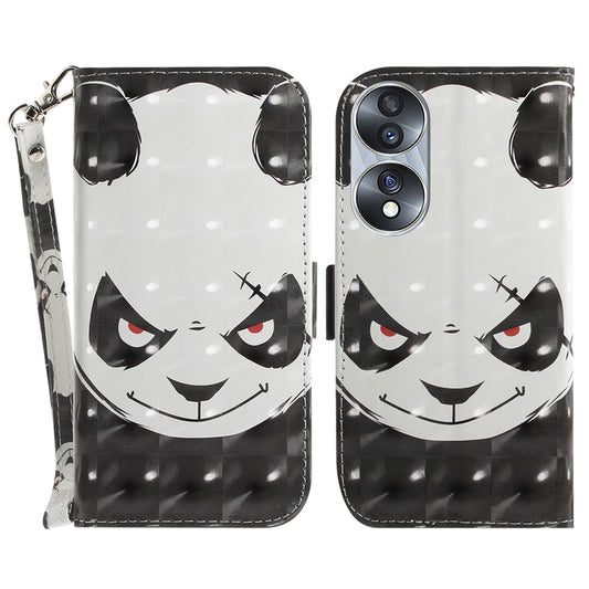 Honor 70 5G Handyhülle – PU-Leder- mit Ständer, Brieftasche, Anti-Fall- mit Riemen