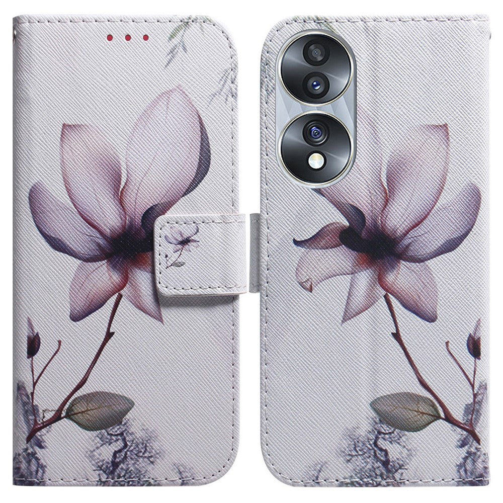 For Honor 70 5G Pattern Printing PU Leather Wallet Cover Magnetic Clasp Phone Stand Case