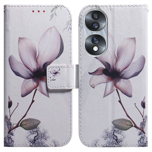 Honor 70 5G Handyhülle – Musterdruck-PU-Leder-Geldbörsen-Abdeckung mit Magnetverschluss, Telefon-Ständer
