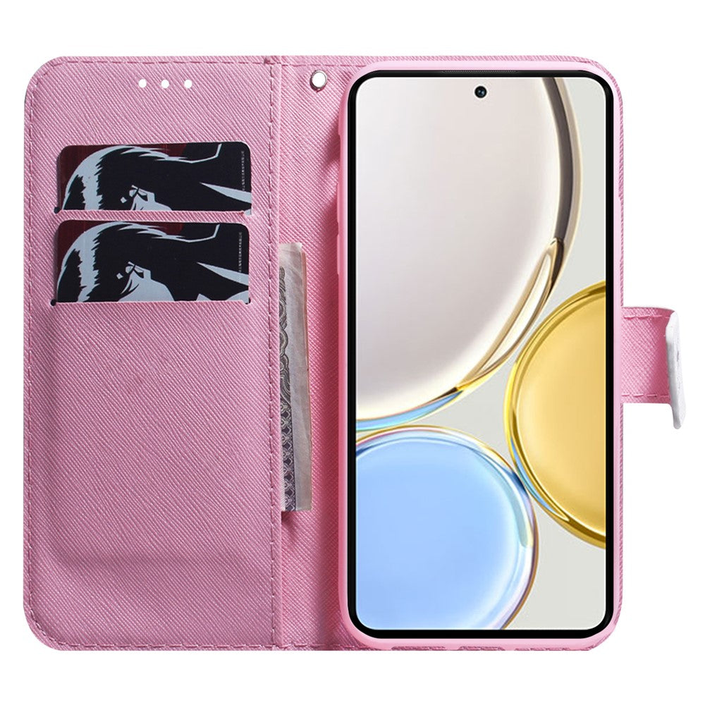 For Honor 70 5G Pattern Printing PU Leather Wallet Cover Magnetic Clasp Phone Stand Case