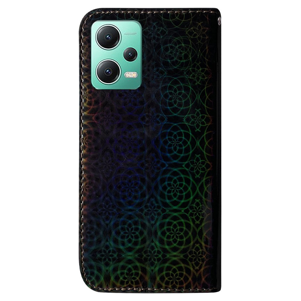 Anti-drop PU Leather Phone Case For Xiaomi Poco X5 5G / Redmi Note 12 5G (Global) / (India) / (China) , Dazzling Flower Pattern Cover
