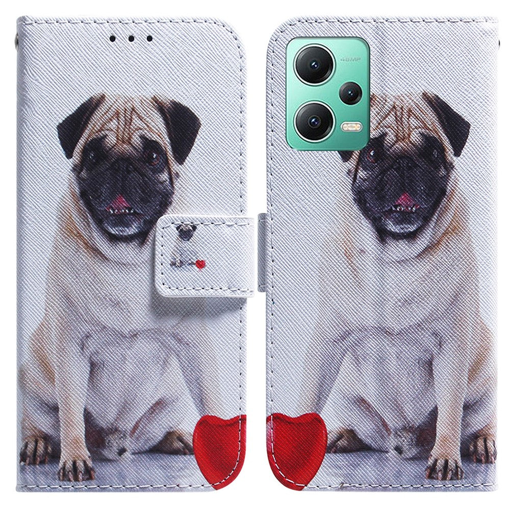 For Xiaomi Redmi Note 12 5G (Global) / (India) / (China) / Poco X5 5G Phone Wallet Case Pattern Printing Leather Stand Phone Cover