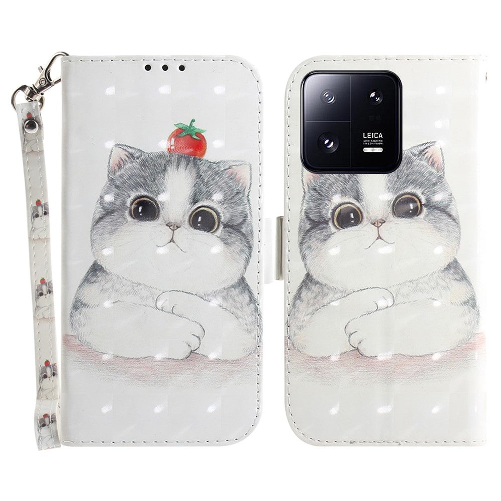 Anti-fall Folio Flip Phone Cover for Xiaomi 13 Pro 5G Stand Wallet Phone Case with Strap