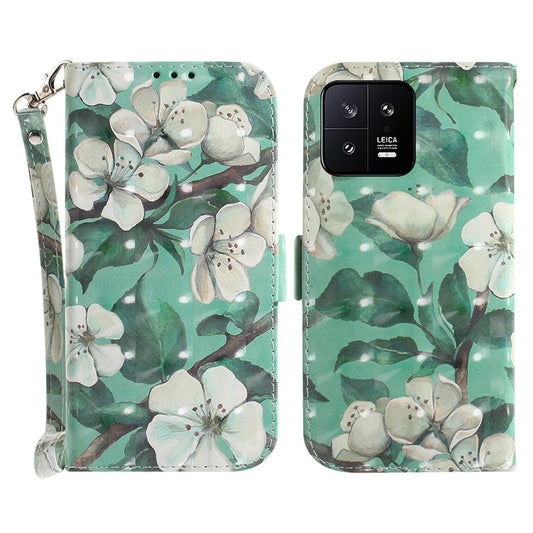 Xiaomi 13 Handyhülle – Cell Phone Cover Stand 5G Kratzfeste PU-Leder-Flip- mit Riemen
