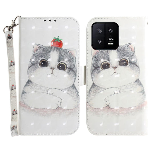 Xiaomi 13 Handyhülle – Cell Phone Cover Stand 5G Kratzfeste PU-Leder-Flip- mit Riemen