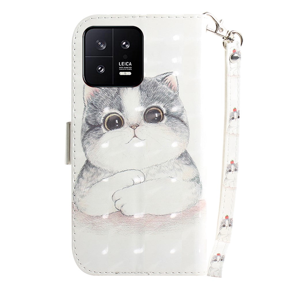 Cell Phone Cover Stand For Xiaomi 13 5G Anti-scratch PU Leather Flip Phone Case Wallet with Strap