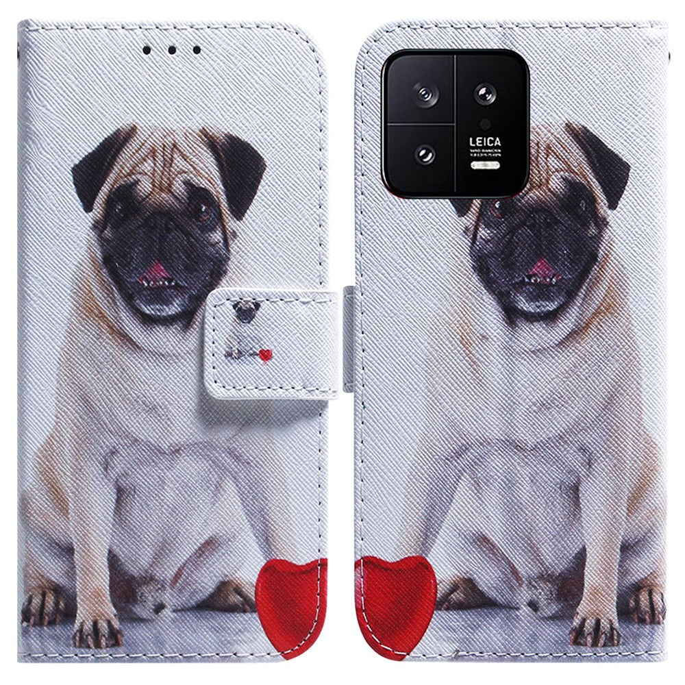 For Xiaomi 13 5G PU Leather Wallet Phone Case Pattern Printing Folding Stand Cover