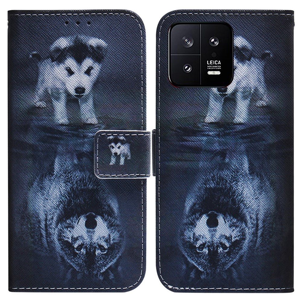 For Xiaomi 13 5G PU Leather Wallet Phone Case Pattern Printing Folding Stand Cover