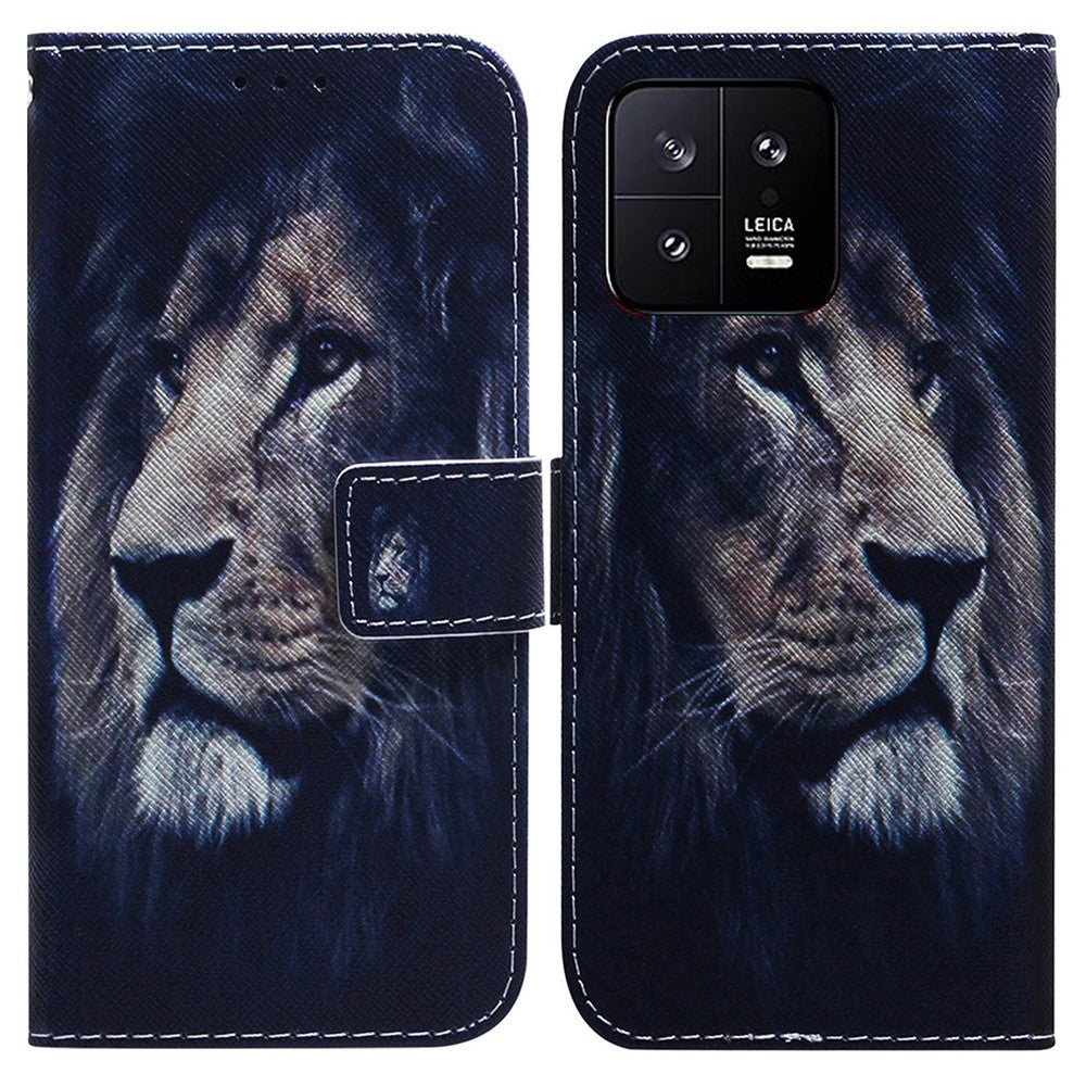 For Xiaomi 13 5G PU Leather Wallet Phone Case Pattern Printing Folding Stand Cover