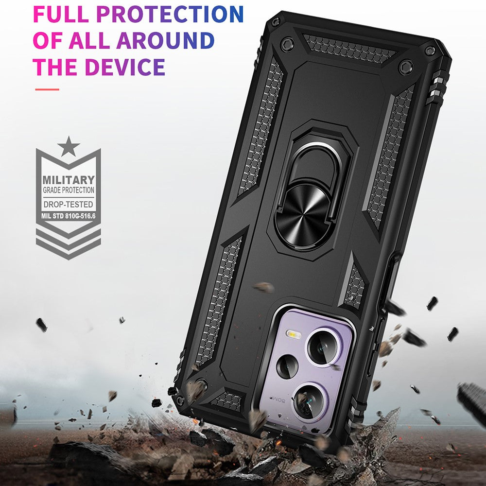 Ring Holder Kickstand Phone Case for Xiaomi Redmi Note 12 Pro 5G / Note 12 Pro Speed 5G / Poco X5 Pro 5G , TPU + PC Hybrid Cover