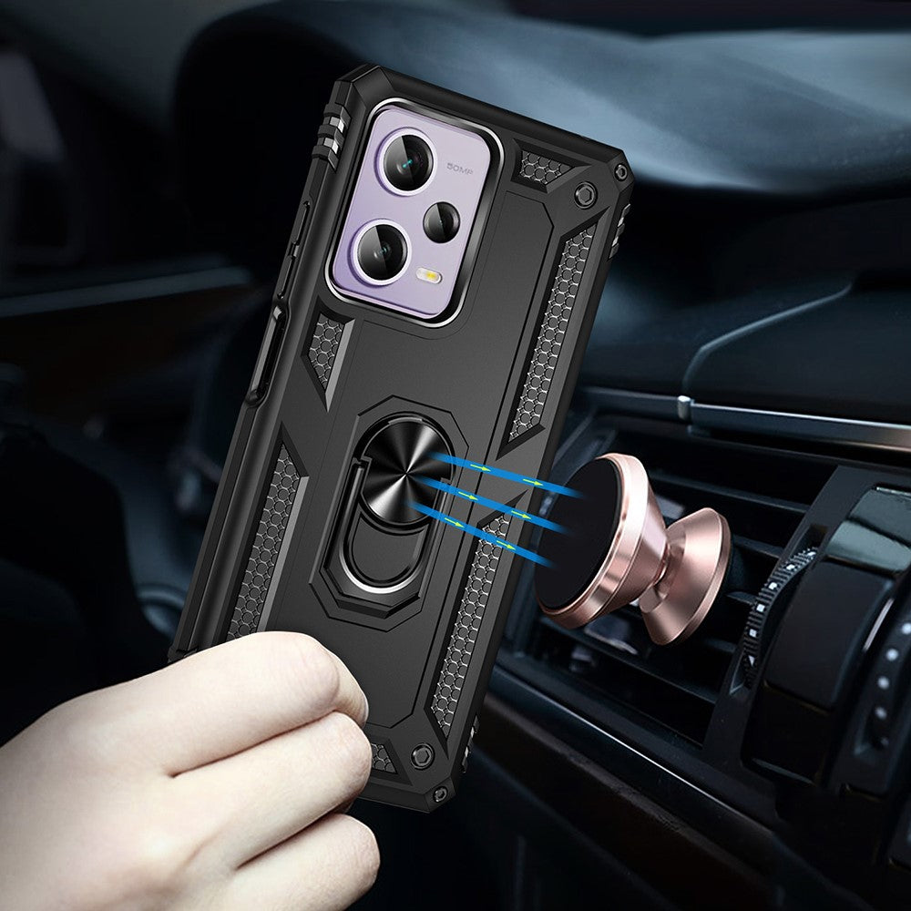 Ring Holder Kickstand Phone Case for Xiaomi Redmi Note 12 Pro 5G / Note 12 Pro Speed 5G / Poco X5 Pro 5G , TPU + PC Hybrid Cover