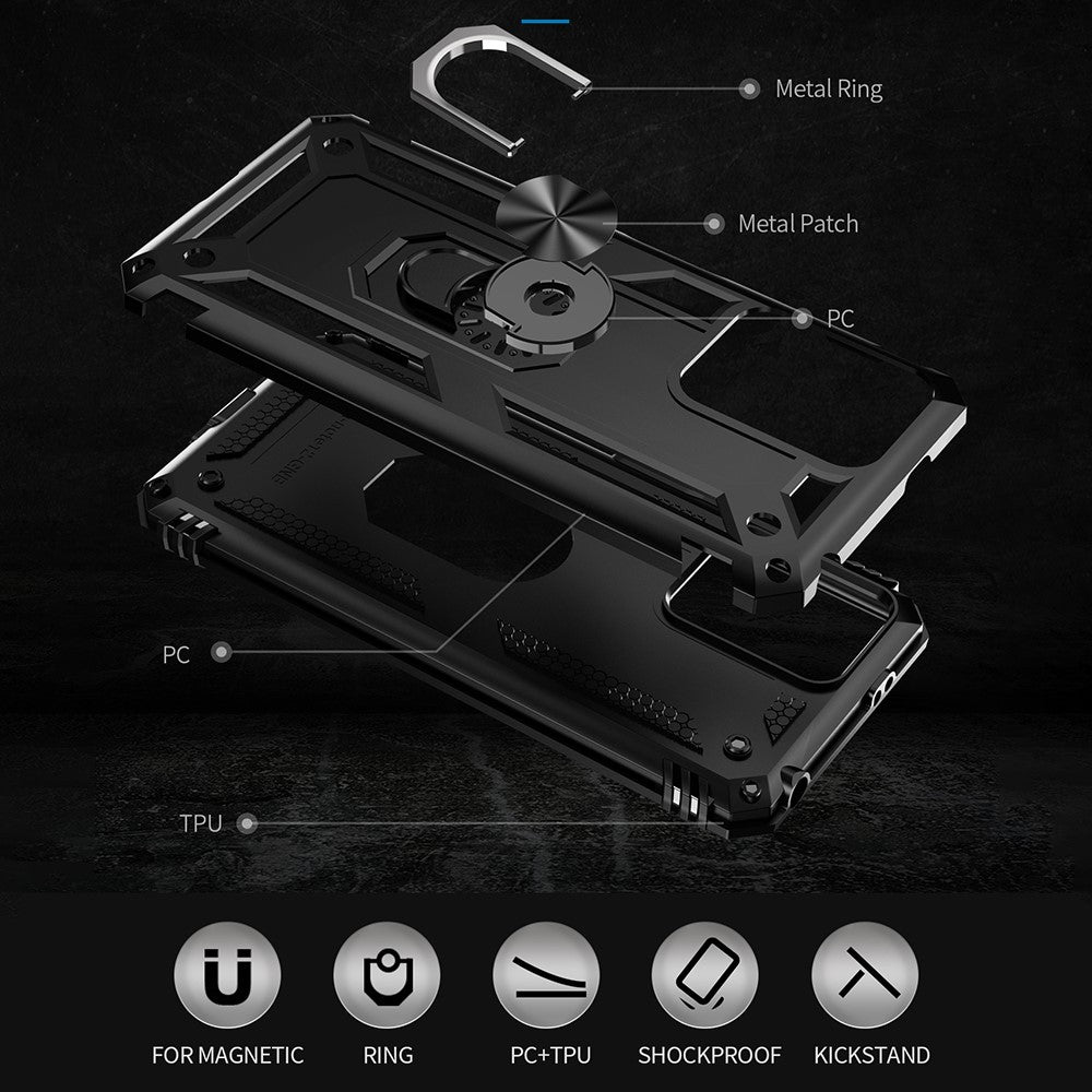 For Xiaomi Redmi Note 12 5G (Global) / (India) / (China) / Poco X5 5G Ring Kickstand Phone Case TPU + PC Cell Phone Cover