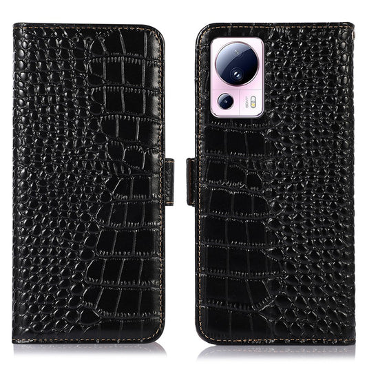 Xiaomi Civi 2 5G / Xiaomi 13 Lite Handyhülle – Phone Wallet Case Civi 2 5G RFID-blockierender Ständer aus echtem Rindsleder