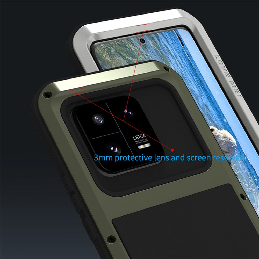 LOVE MEI For Xiaomi 13 Pro 5G Tough Armour Rugged Phone Case Metal + Silicone Protective Cover (without Tempered Glass)
