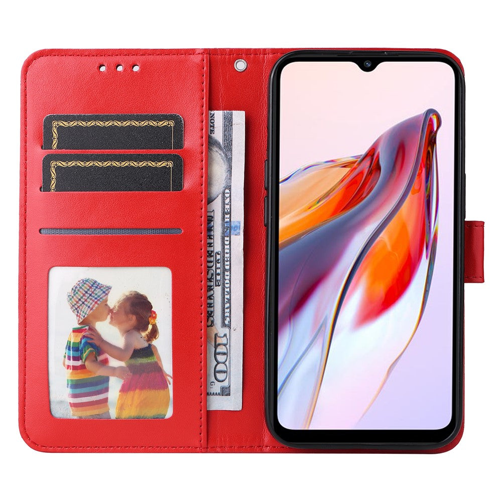 For Xiaomi Redmi 12C 4G / 11A 4G Cell Phone Case Sunflower Imprinted Wallet Stand Phone Leather Cover with Strap
