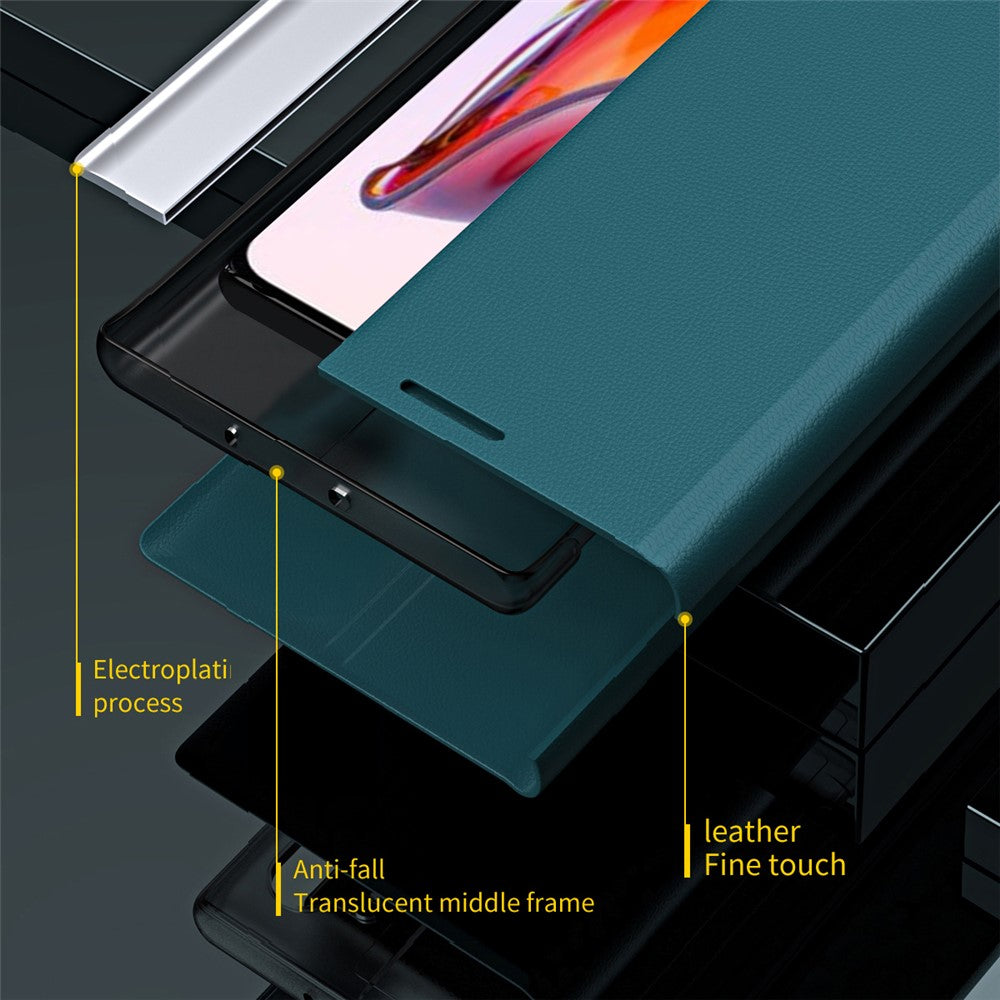 For Xiaomi Redmi 12C 4G PU Leather Flip Stand Phone Cover Electroplating Shockproof Case