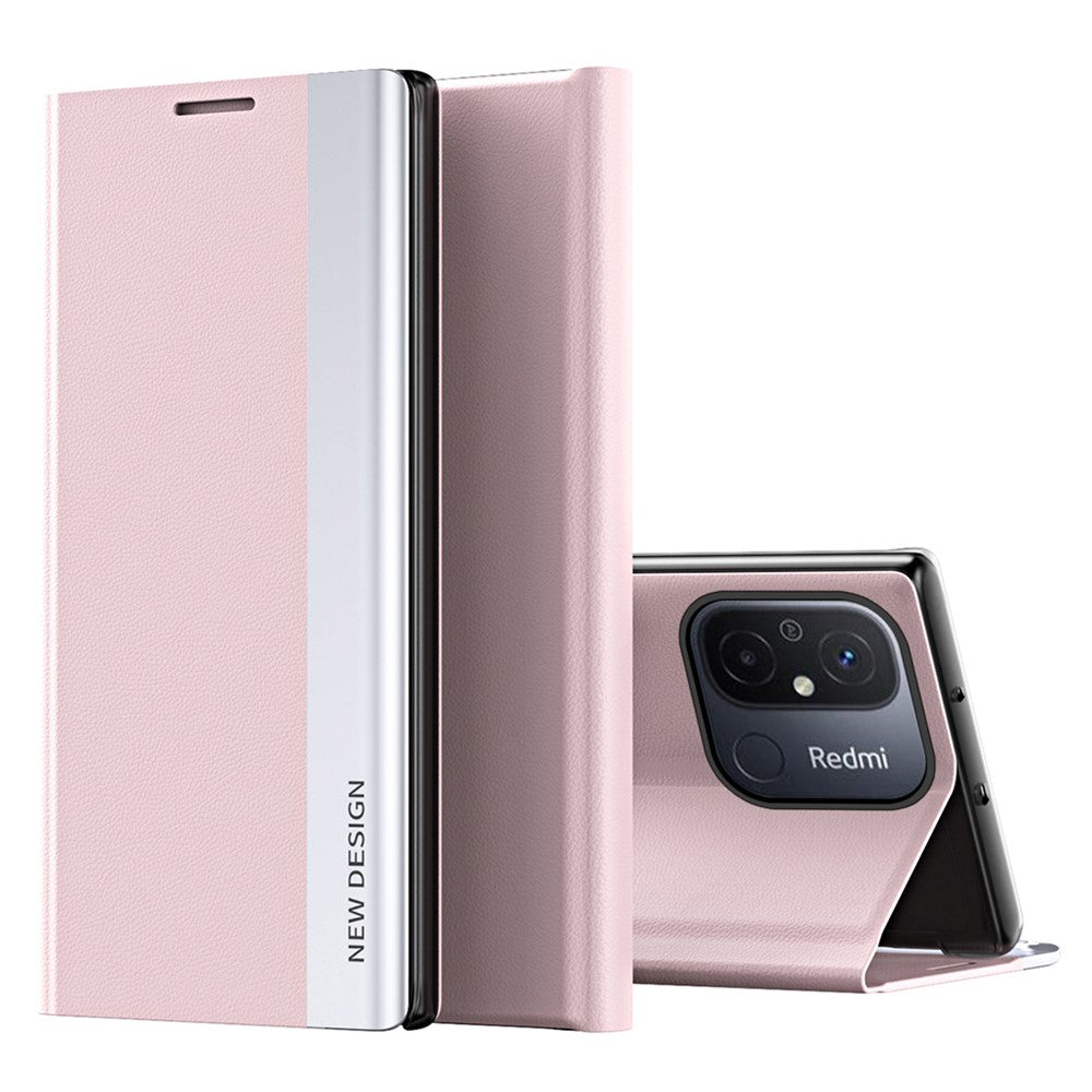 For Xiaomi Redmi 12C 4G PU Leather Flip Stand Phone Cover Electroplating Shockproof Case