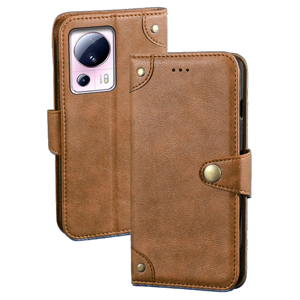 IDEWEI For Xiaomi 13 Lite / Civi 2 5G Phone Case Flip Leather Wallet Cell Phone Stand Cover