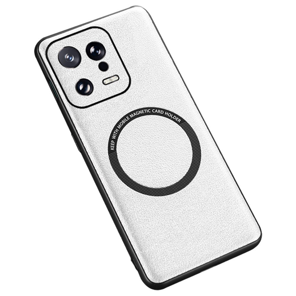 PU Leather Coated TPU+PC Back Case for Xiaomi 13 Pro 5G Phone Cover Magnetic Case Charger