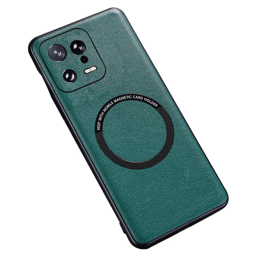 For Xiaomi 13 5G PU Leather Coated TPU+PC Cover Magnetic Case Charger Phone Case