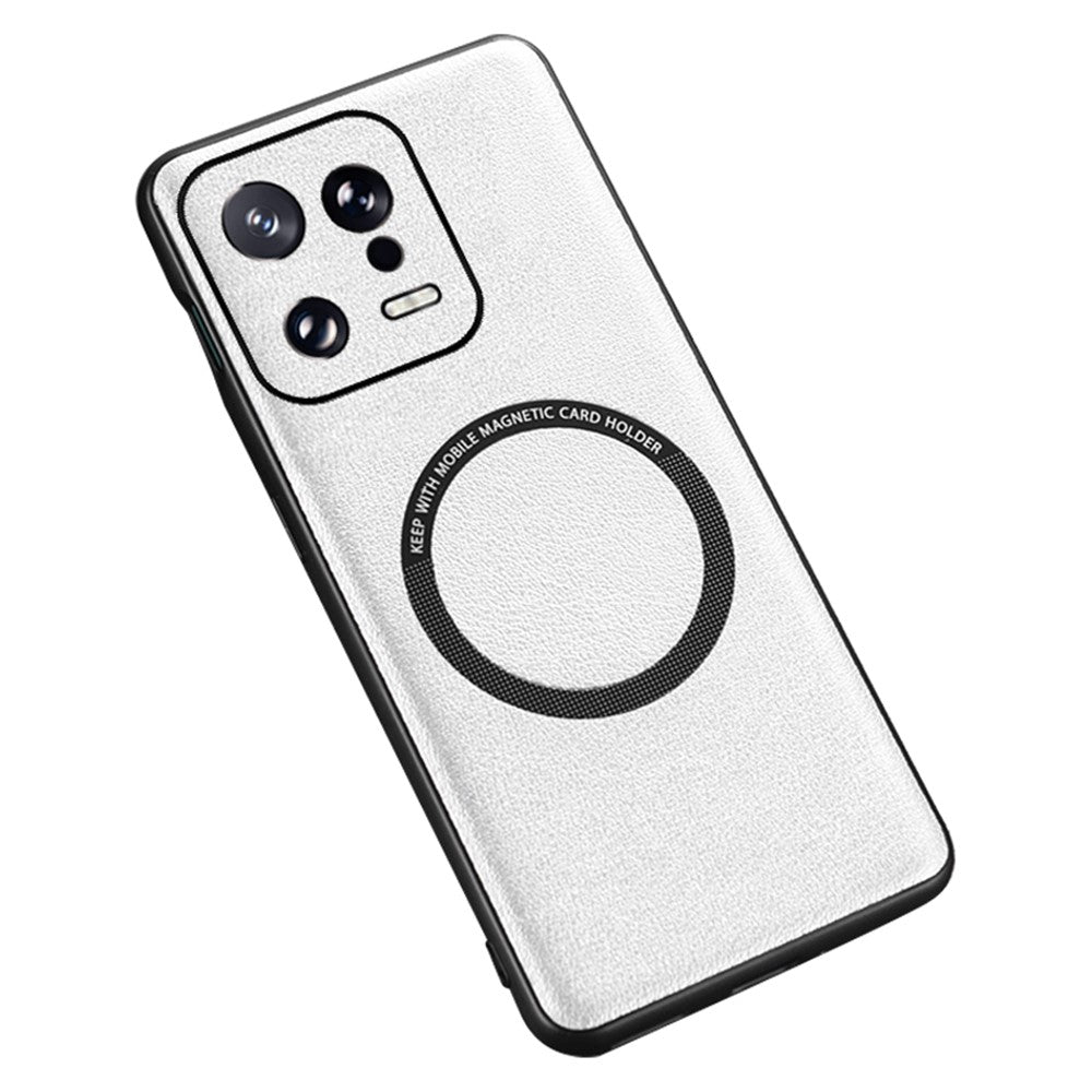 For Xiaomi 13 5G PU Leather Coated TPU+PC Cover Magnetic Case Charger Phone Case