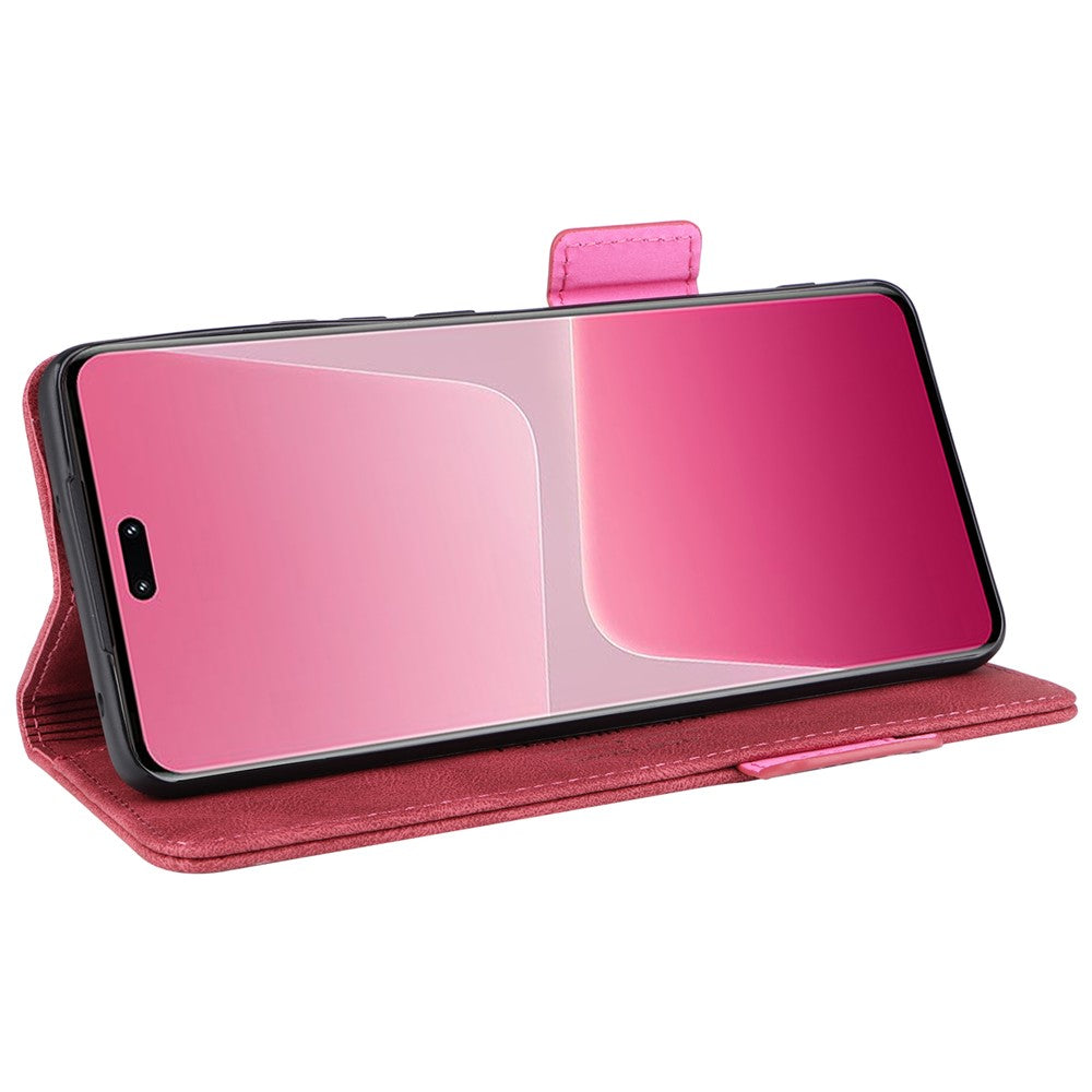 PU Leather Phone Case for Xiaomi 13 Lite / Civi 2 5G , Hardware Decor Dual Magnetic Clasp Wallet Stand Phone Cover