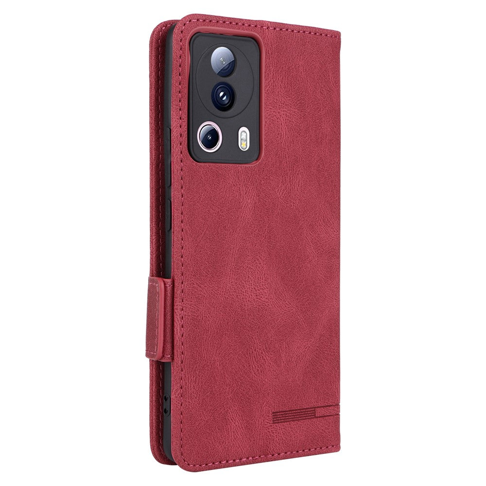 PU Leather Phone Case for Xiaomi 13 Lite / Civi 2 5G , Hardware Decor Dual Magnetic Clasp Wallet Stand Phone Cover