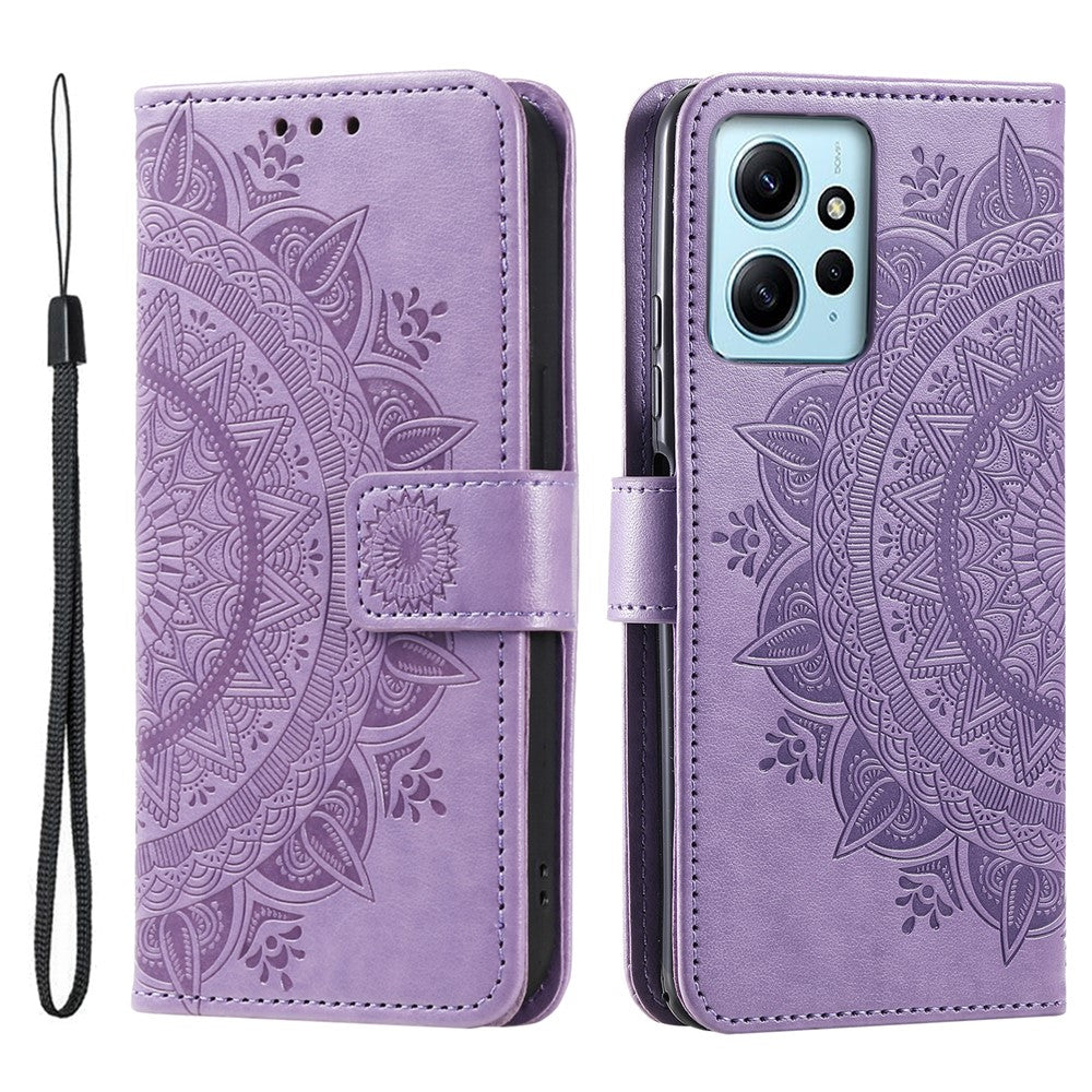Leather Flip Cover for Xiaomi Redmi Note 12 4G Case Mandala Flower Pattern Wallet Phone Shell